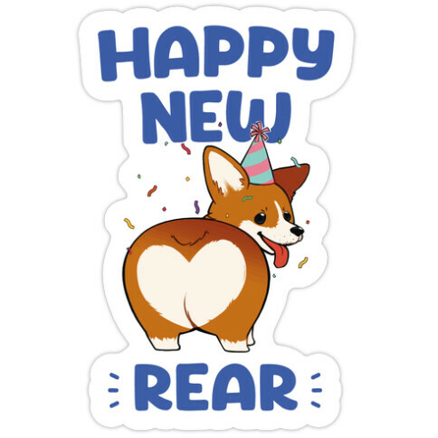 Happy New Rear Die Cut Sticker