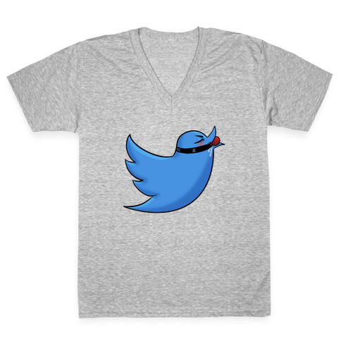 Blue Bird Ball Gag V-Neck Tee Shirt