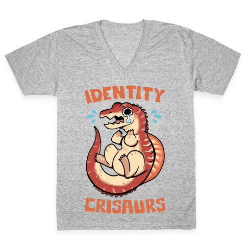 Identity Crisaurs V-Neck Tee Shirt