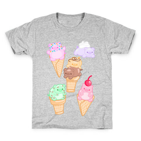 Ice Cream Pigs Pattern Kids T-Shirt