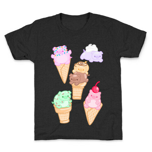Ice Cream Pigs Pattern Kids T-Shirt