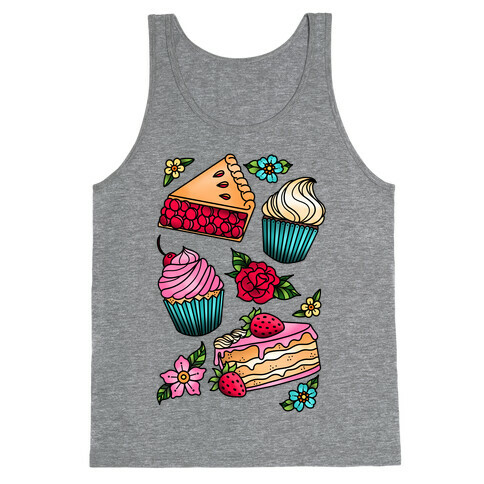 Traditional Tattoo Style Desserts Tank Top