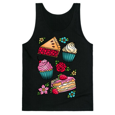 Traditional Tattoo Style Desserts Tank Top