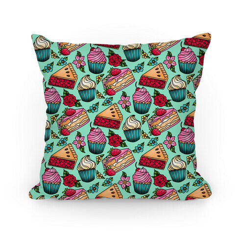 Traditional Tattoo Style Desserts Pillow