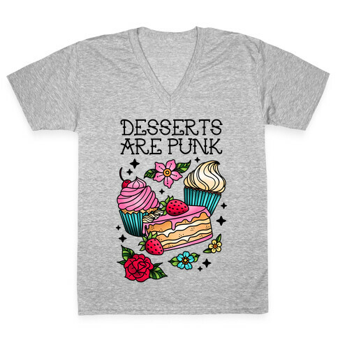 Desserts are Punk V-Neck Tee Shirt