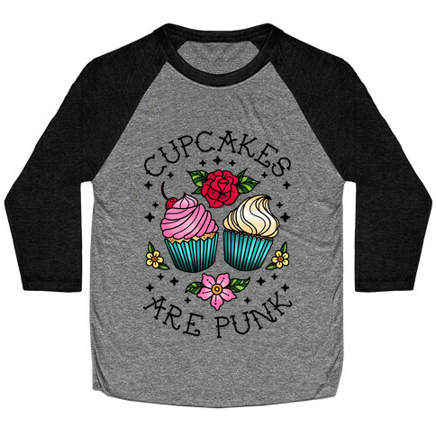 Cupcakes Are Punk Baseball Tee