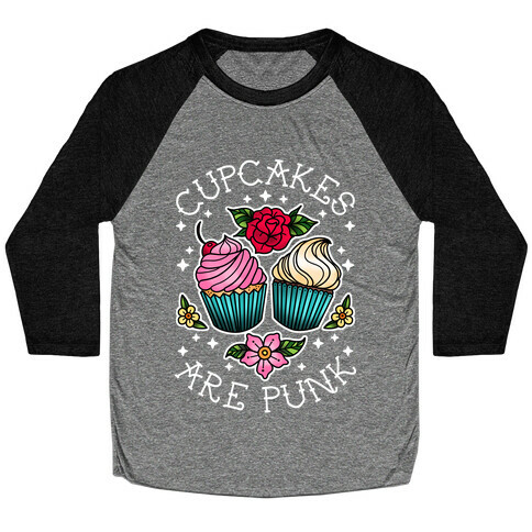 Cupcakes Are Punk Baseball Tee