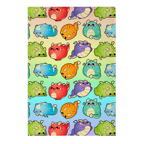 Kawaii Dragons Pattern Garden Flag