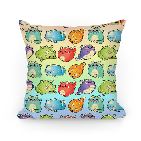 Kawaii Dragons Pattern Pillow