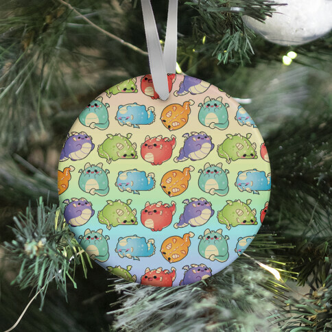 Kawaii Dragons Pattern Ornament