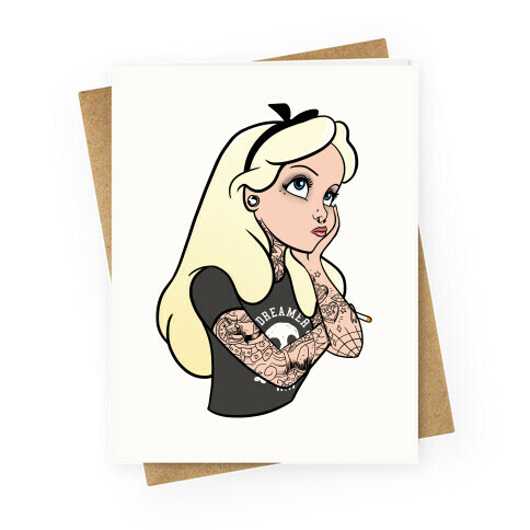 Punk Alice Parody Greeting Card