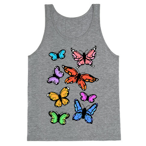 Hidden Penis Butterflies Pattern Tank Top