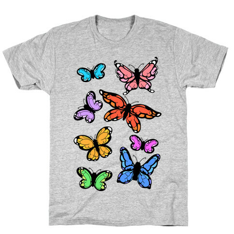 Hidden Penis Butterflies Pattern T-Shirt