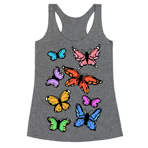 Hidden Penis Butterflies Pattern Racerback Tank Top