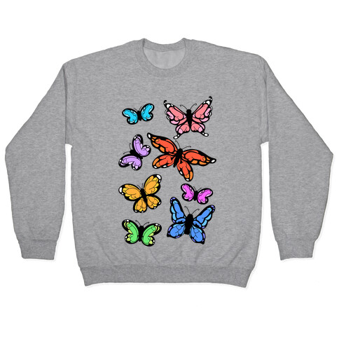 Hidden Penis Butterflies Pattern Pullover