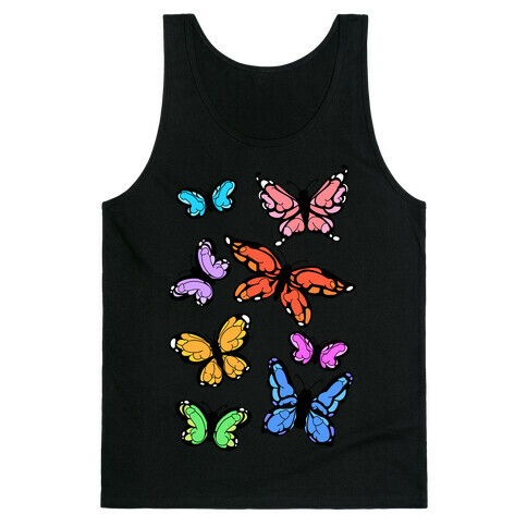 Hidden Penis Butterflies Pattern Tank Top