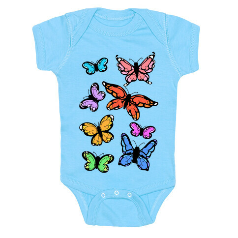 Hidden Penis Butterflies Pattern Baby One-Piece