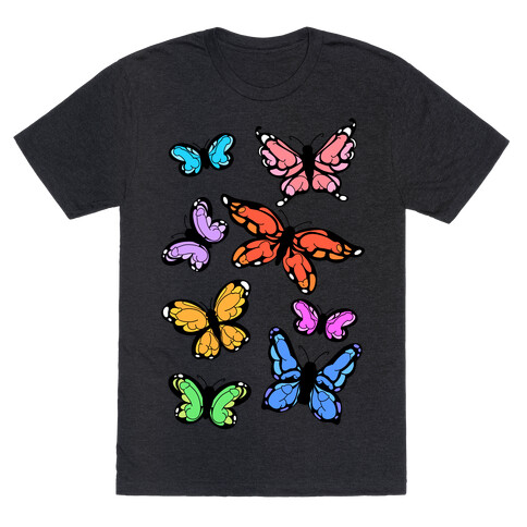 Hidden Penis Butterflies Pattern T-Shirt