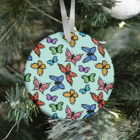 Hidden Penis Butterflies Pattern Ornament