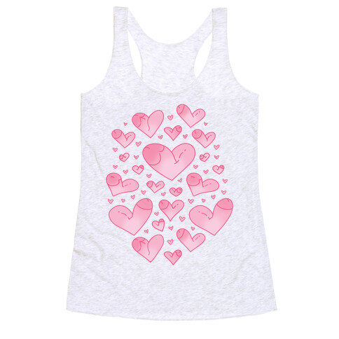 Penis Hearts Pattern Racerback Tank Top