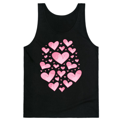 Penis Hearts Pattern Tank Top