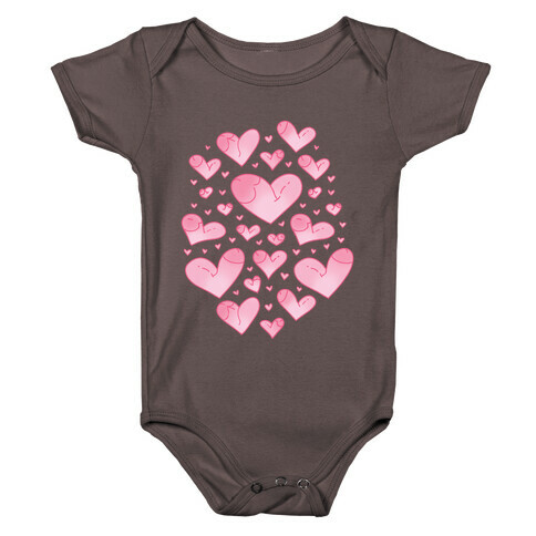 Penis Hearts Pattern Baby One-Piece