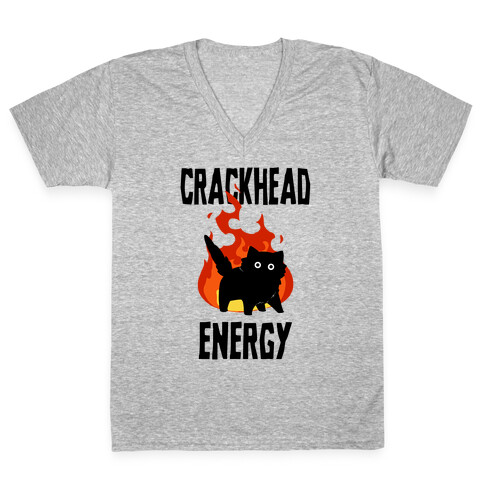 Crackhead Energy V-Neck Tee Shirt