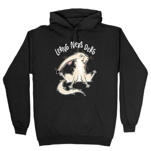 Derpy Dog Borzoi Lerng Ners Derg Hooded Sweatshirt