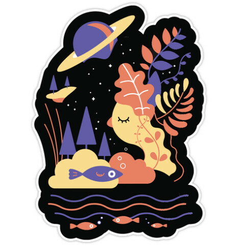 Deep Space Diving Die Cut Sticker