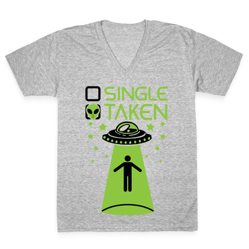 Single, Taken (UFO) V-Neck Tee Shirt