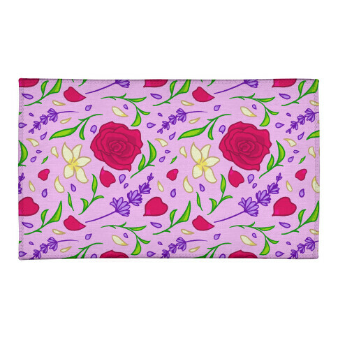 Tea Leaves And Flowers Pattern Welcome Mat