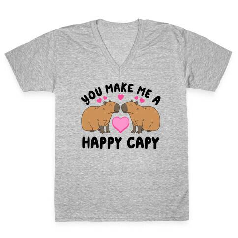 You Make Me A Happy Capy V-Neck Tee Shirt