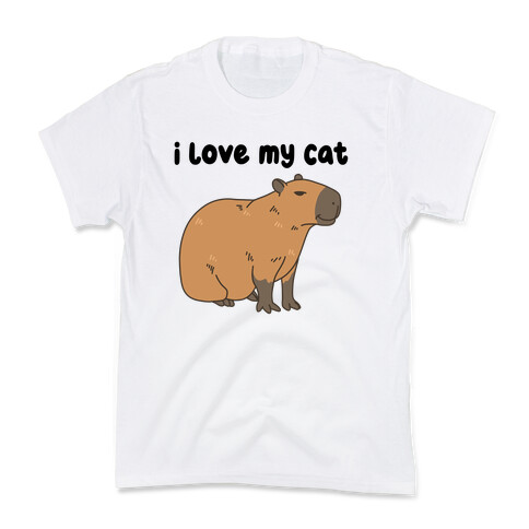 I Love My Cat Capybara Kids T-Shirt