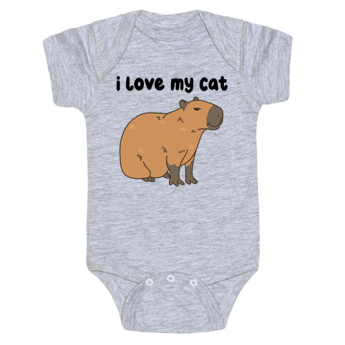 I Love My Cat Capybara Baby One-Piece