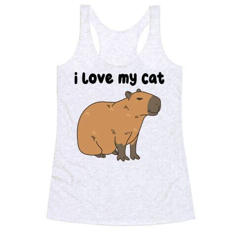 I Love My Cat Capybara Racerback Tank Top