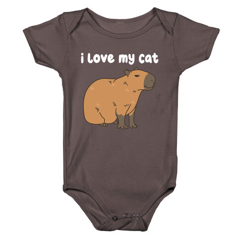 I Love My Cat Capybara Baby One-Piece