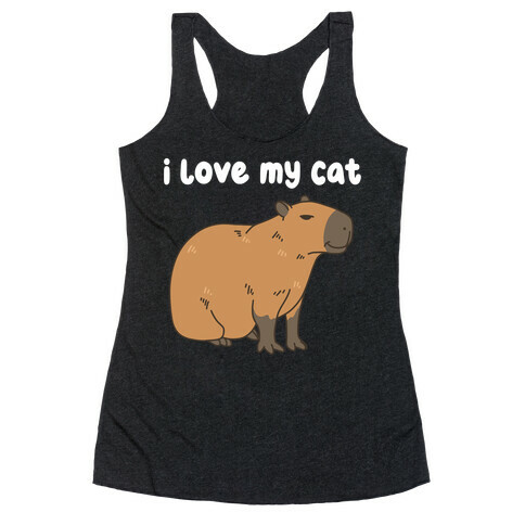 I Love My Cat Capybara Racerback Tank Top