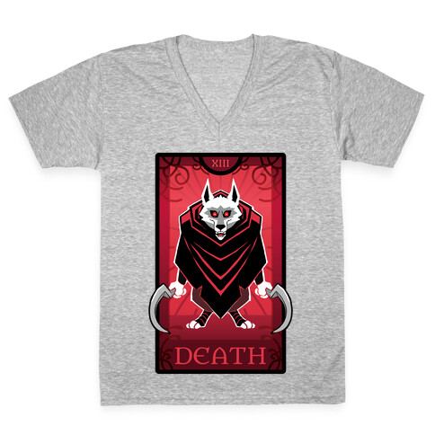 Death Wolf Tarot V-Neck Tee Shirt