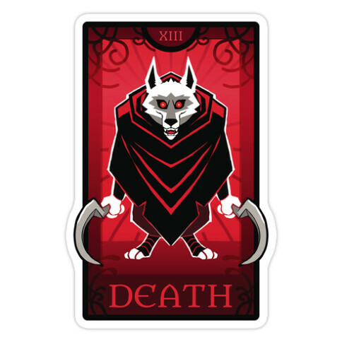 Death Wolf Tarot Die Cut Sticker