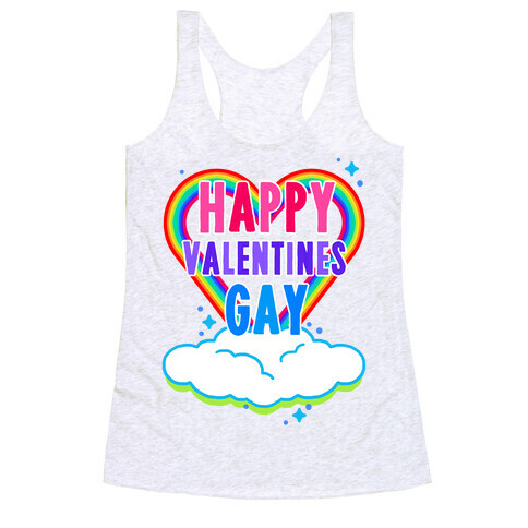 Happy Valentines Gay Racerback Tank Top