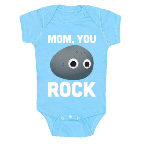 Mom, You Rock (Googly Eye Rock) Baby One-Piece