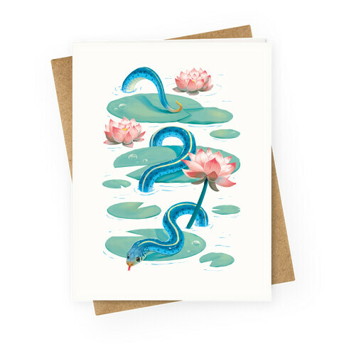 Garter Among Lily Pads Greeting Card