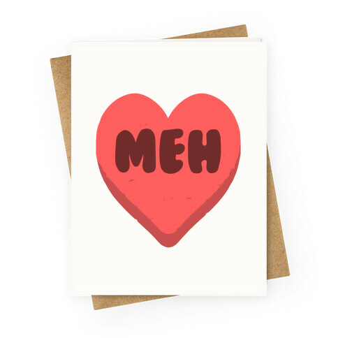 Valentine's Day Heart Meh Greeting Card