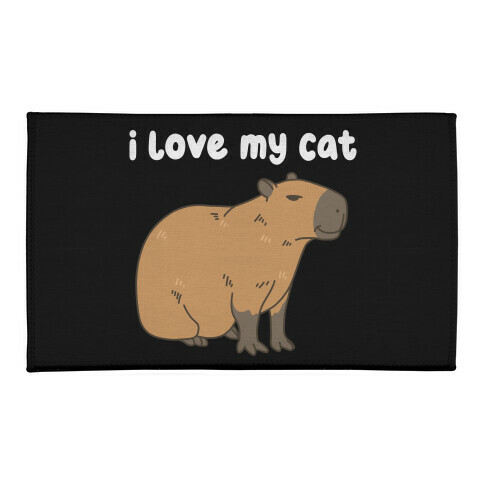 I Love My Cat Capybara Welcome Mat