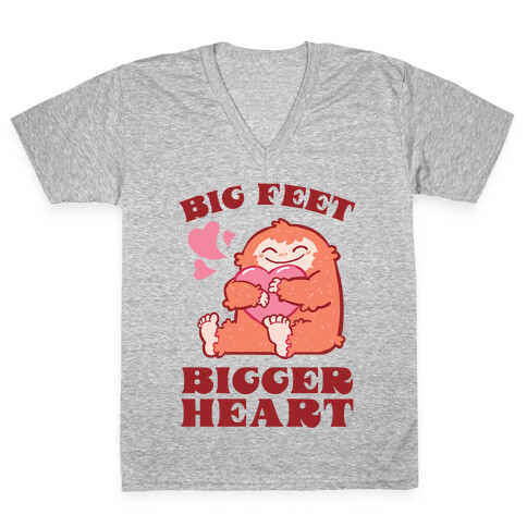 Big Feet, Bigger Heart V-Neck Tee Shirt