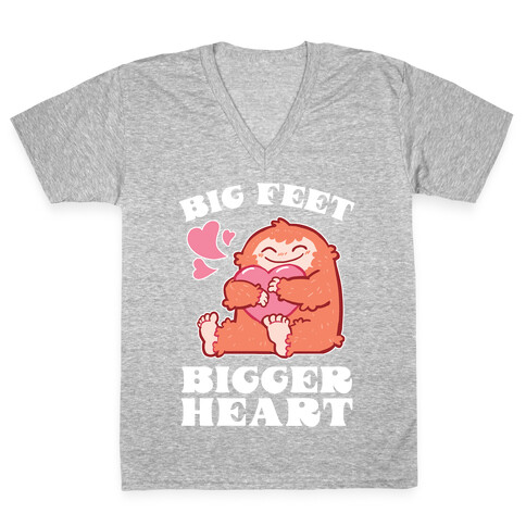 Big Feet, Bigger Heart V-Neck Tee Shirt