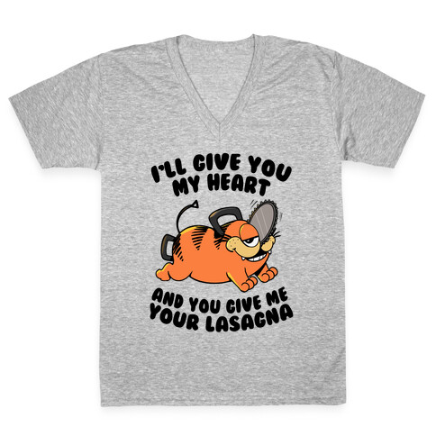 My Heart for your Lasagna V-Neck Tee Shirt