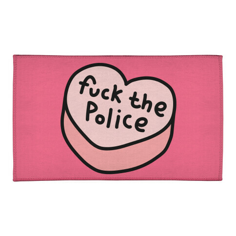 F*** The Police Conversation Heart  Welcome Mat