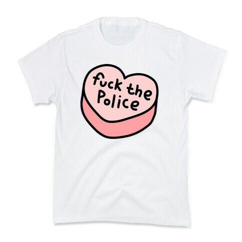 F*** The Police Conversation Heart  Kids T-Shirt