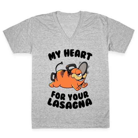 My Heart for your Lasagna V-Neck Tee Shirt